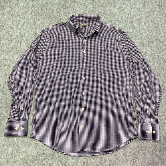 Peter Millar Other - Peter Millar Summer Comfort Men's Button Up Long Sleeve Plaid Check Shirt Size L